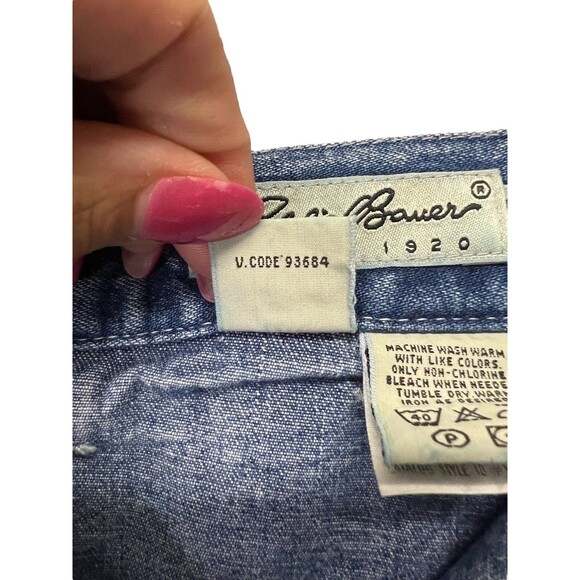 Y2K Eddie Bauer Denim Button Up Jean Skirt Pocket Medium Wash 100% Cotton Sz 18 - Picture 10 of 10
